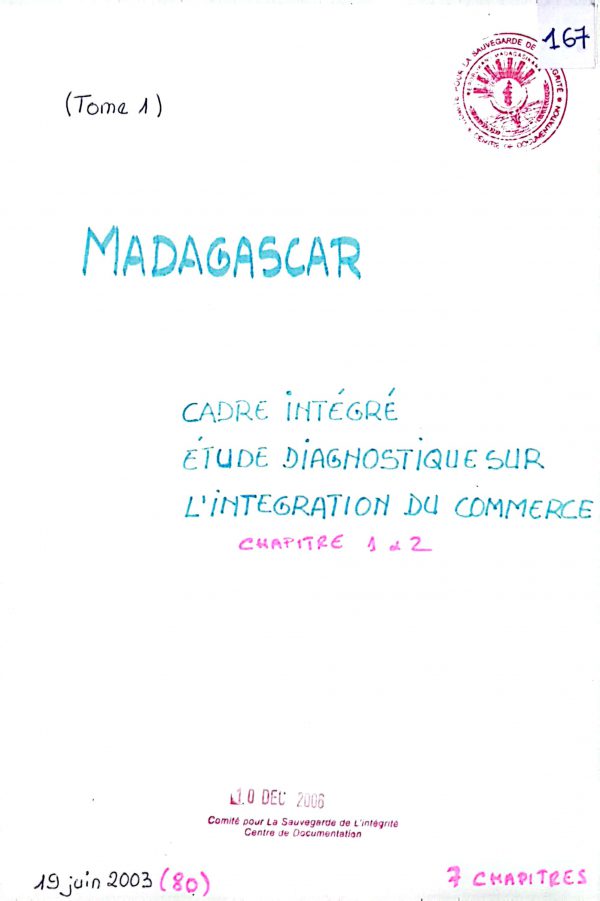 MADAGASCAR – Cadre Intégré Diagnostique sur l’Intégration du Commerce