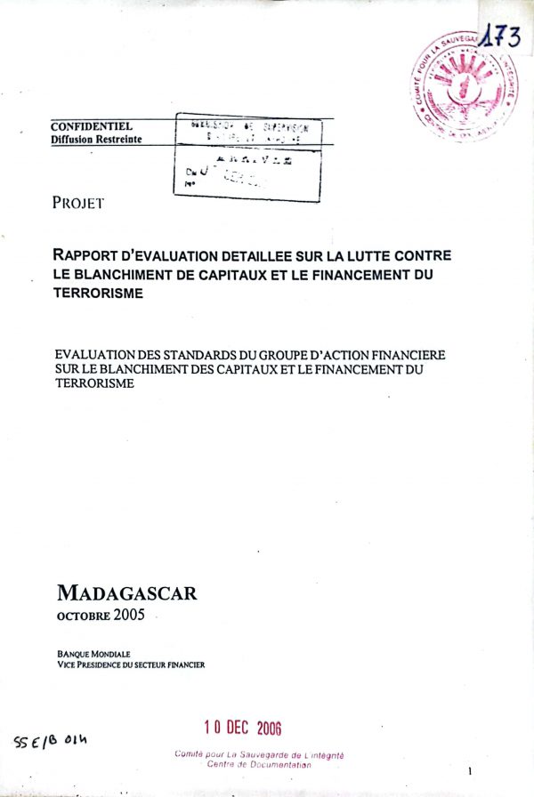 Rapport d’évaluation détaillée sur la lutte contre le blanchiment de capitaux et le financement du terrorisme.