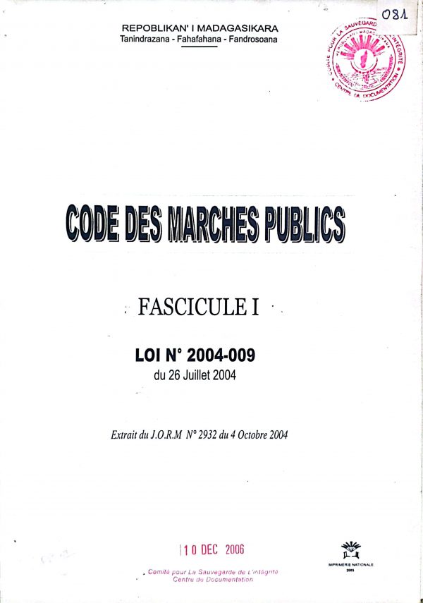 Code des Marchés Publics